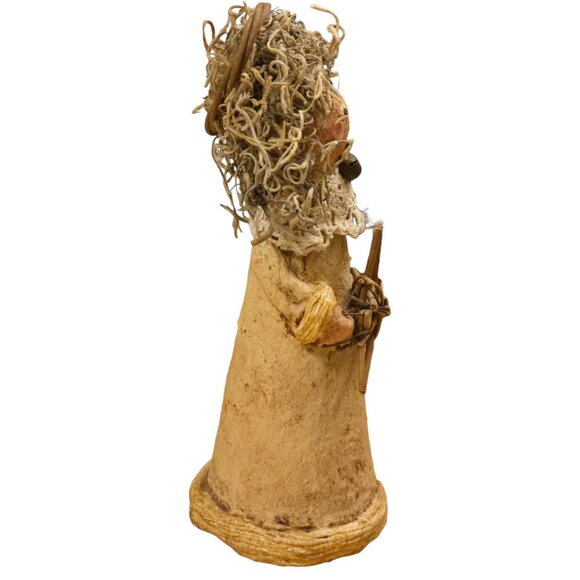 Vintage Angel Figurine 8 Inch Tall Paper Mache Twig Star Prim Home Decor - Picture 7 of 16